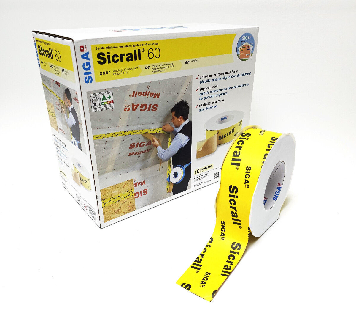 SIGA Sicrall 60 Klebeband 60mmx40m 10 Rollen (1 Karton) SIGA Sicrall 60 Klebeband 60mmx40m 10 Rollen (1 Karton)