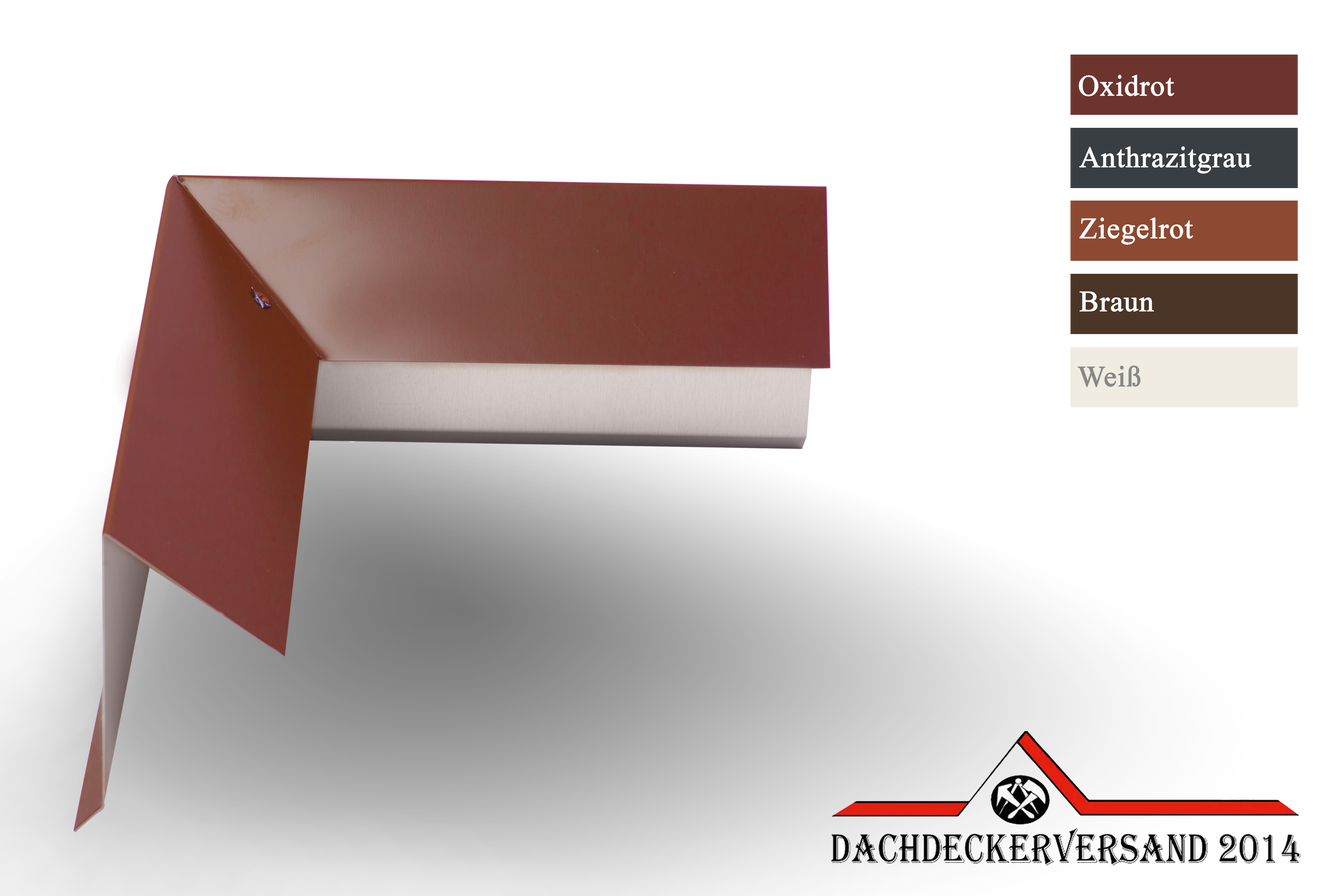 90° Ecke für Ortblech Ortgangblech Flachdach  Ortecke Außenwinkel Alu Material auswählbar (Form C)
