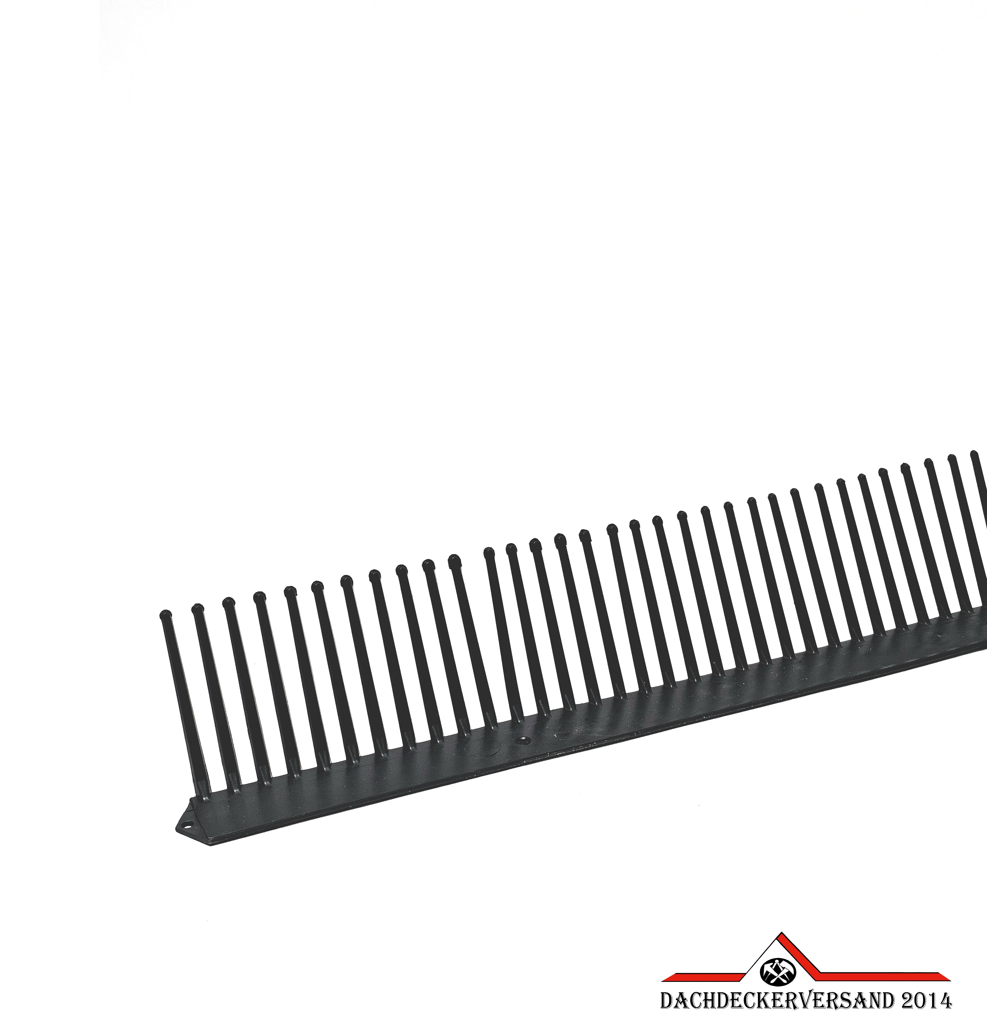Traufkamm Lüftungskamm Spatzenkamm Vogelschutz schwarz 1 m lang Höhe 60 mm  Traufkamm Lüftungskamm Spatzenkamm Vogelschutz schwarz 1 m lang Höhe 60 mm