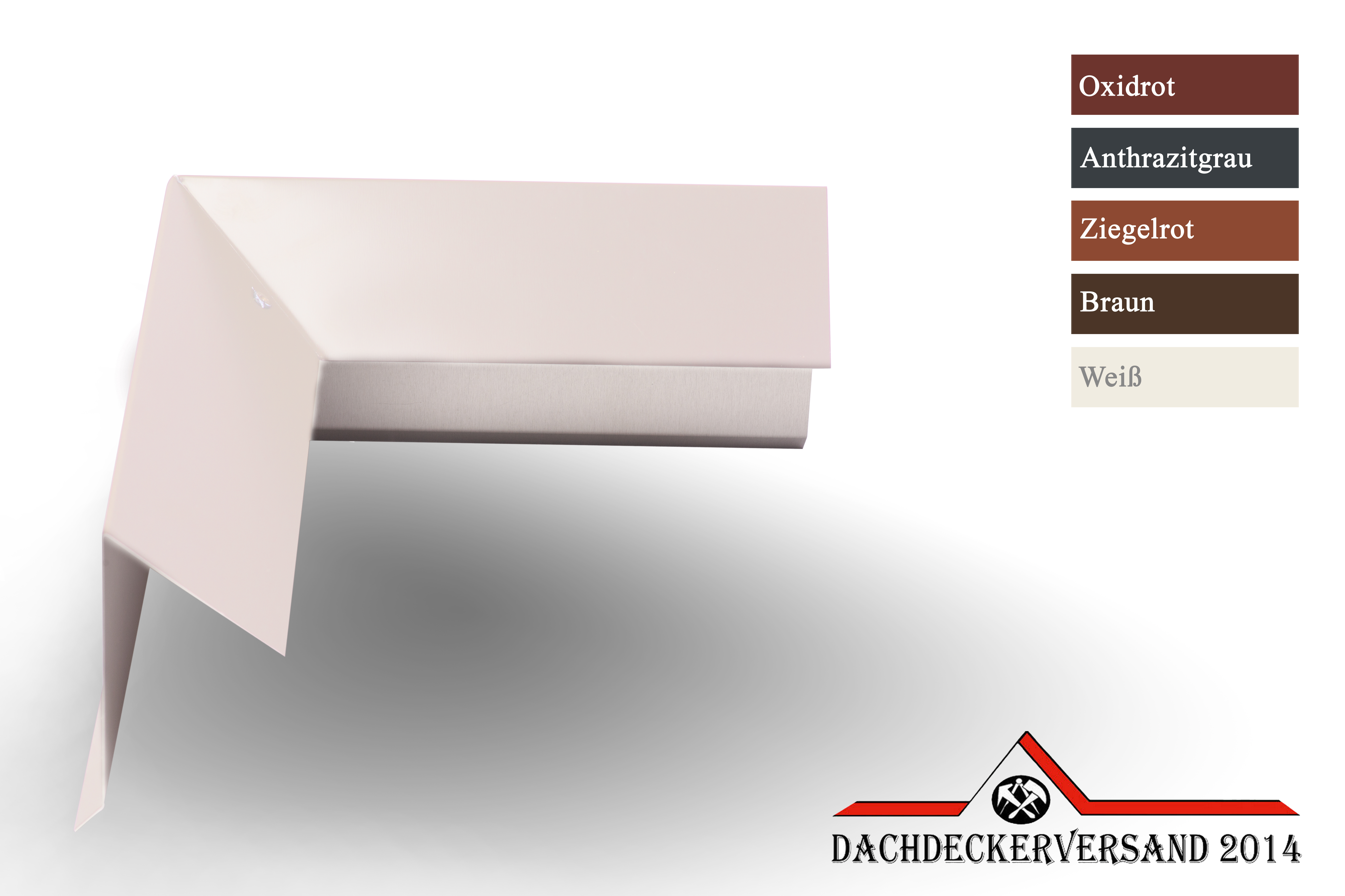 90° Ecke für Ortblech Ortgangblech Flachdach  Ortecke Außenwinkel Alu Material auswählbar (Form C)