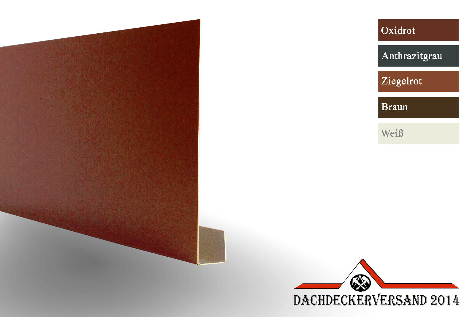 1 m Ortblende Ortgangbrettverkleidung Ortgangblende Dachblende Alu farbig 0,8 mm (Form C)
