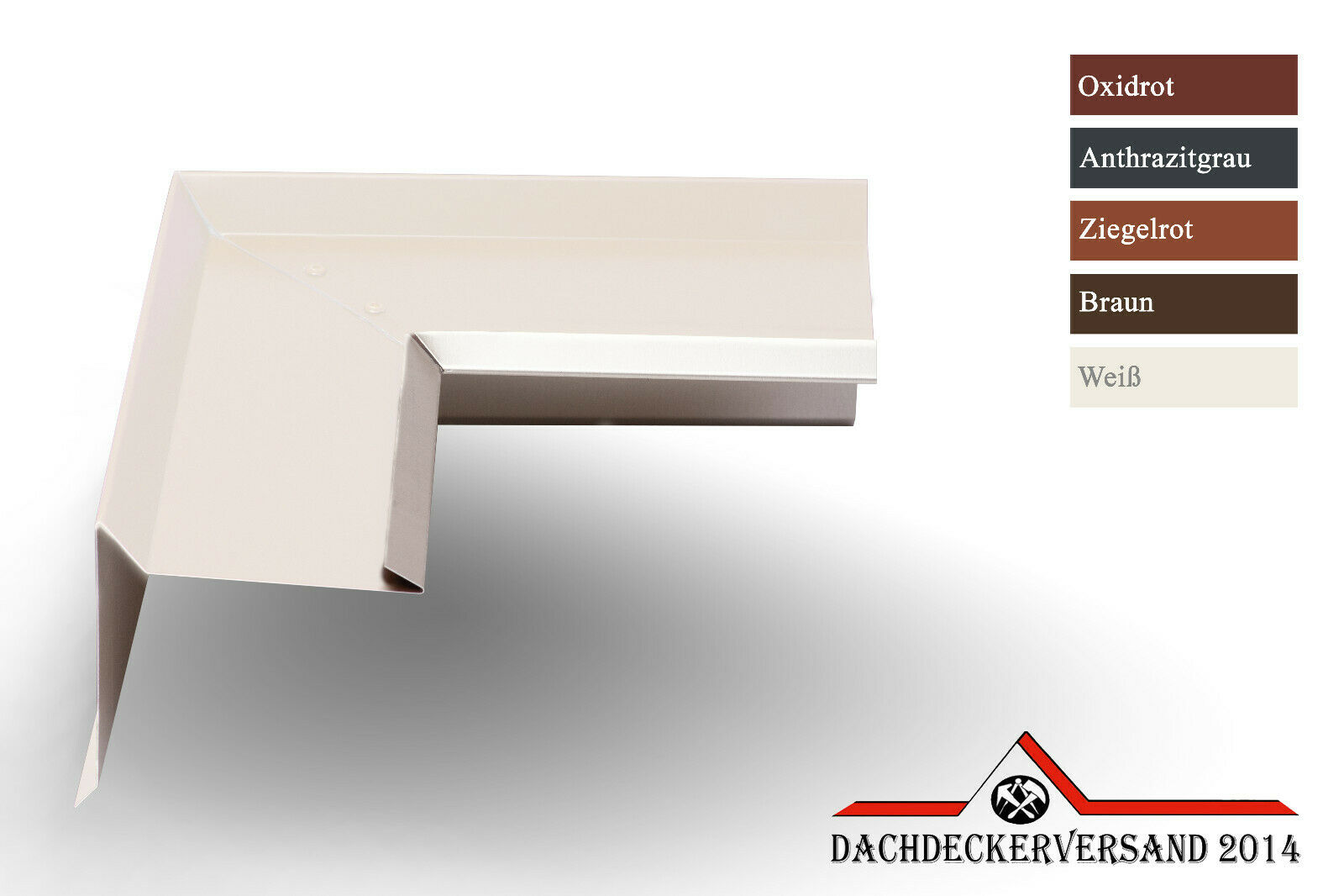 90° Ecke Außenwinkel für Ortblech Ortecke mit Wasserfalz Material auswählbar (Form E)