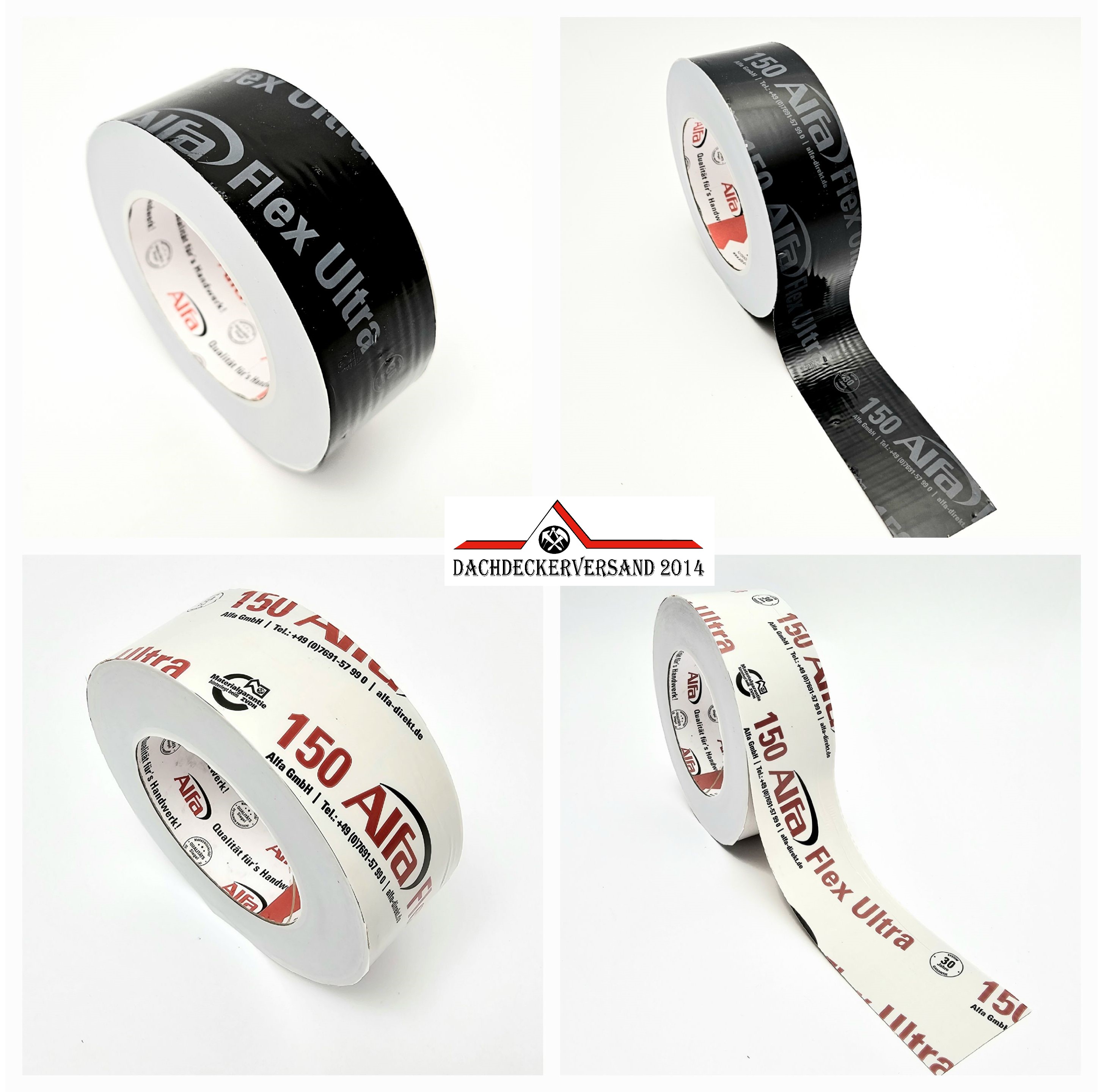 Alfa Flex Ultra 150 Klebeband Multi-Folienklebeband 50 mm x 25 m 1 Rolle weiß oder schwarz Alfa Flex Ultra 150 Klebeband Multi-Folienklebeband 50 mm x 25 m 1 Rolle weiß oder schwarz